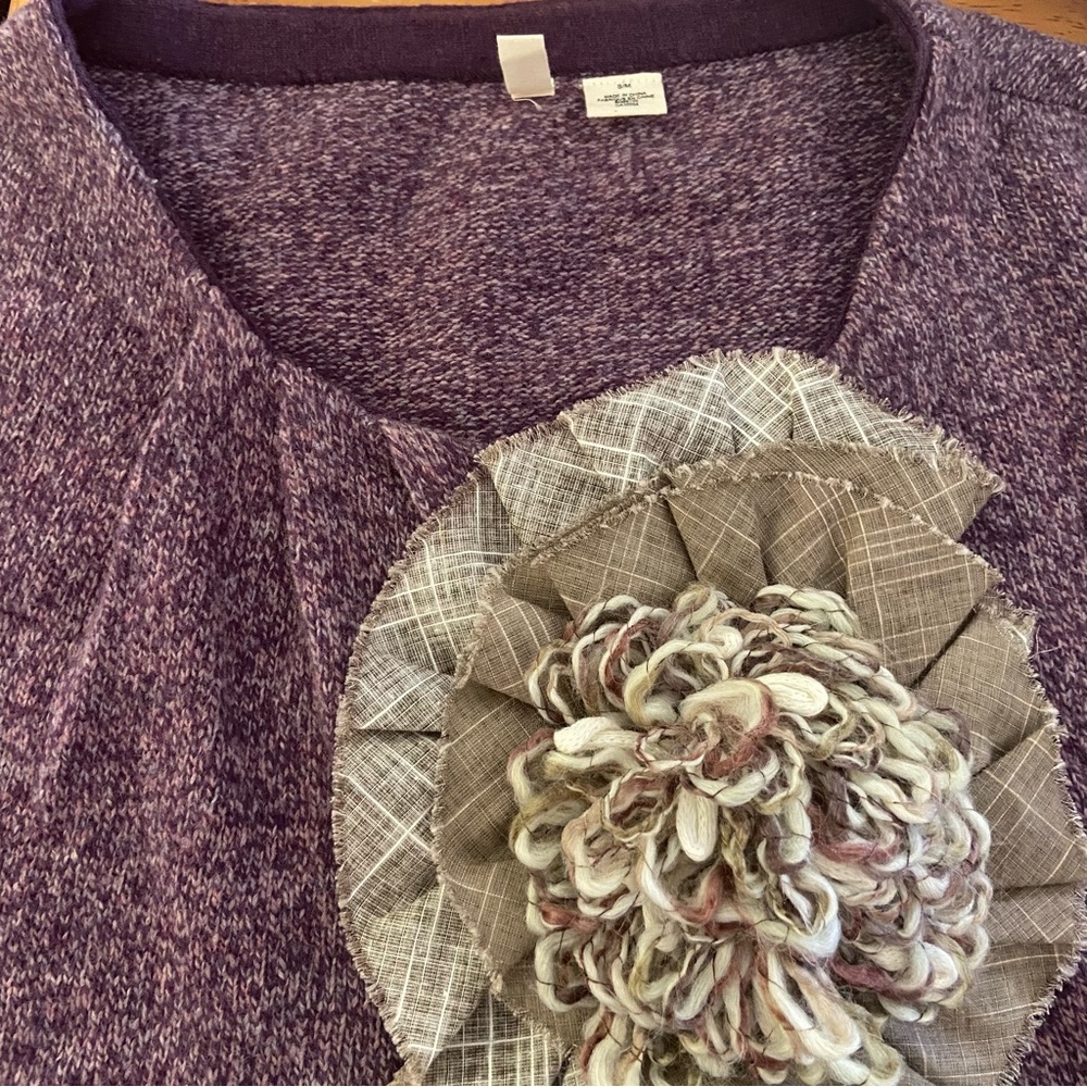 Anthropologie Moth Adler Applique Corsage Flower Crop Vest Shrug Wrap - Picture 5 of 11